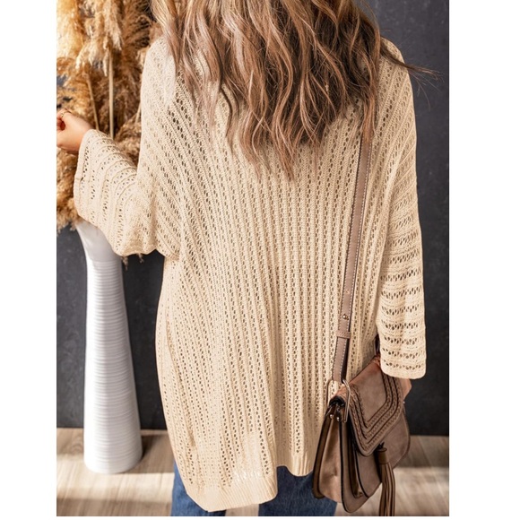 NWT Dokotoo Tan Open Front Cardigan Size M - Picture 5 of 6